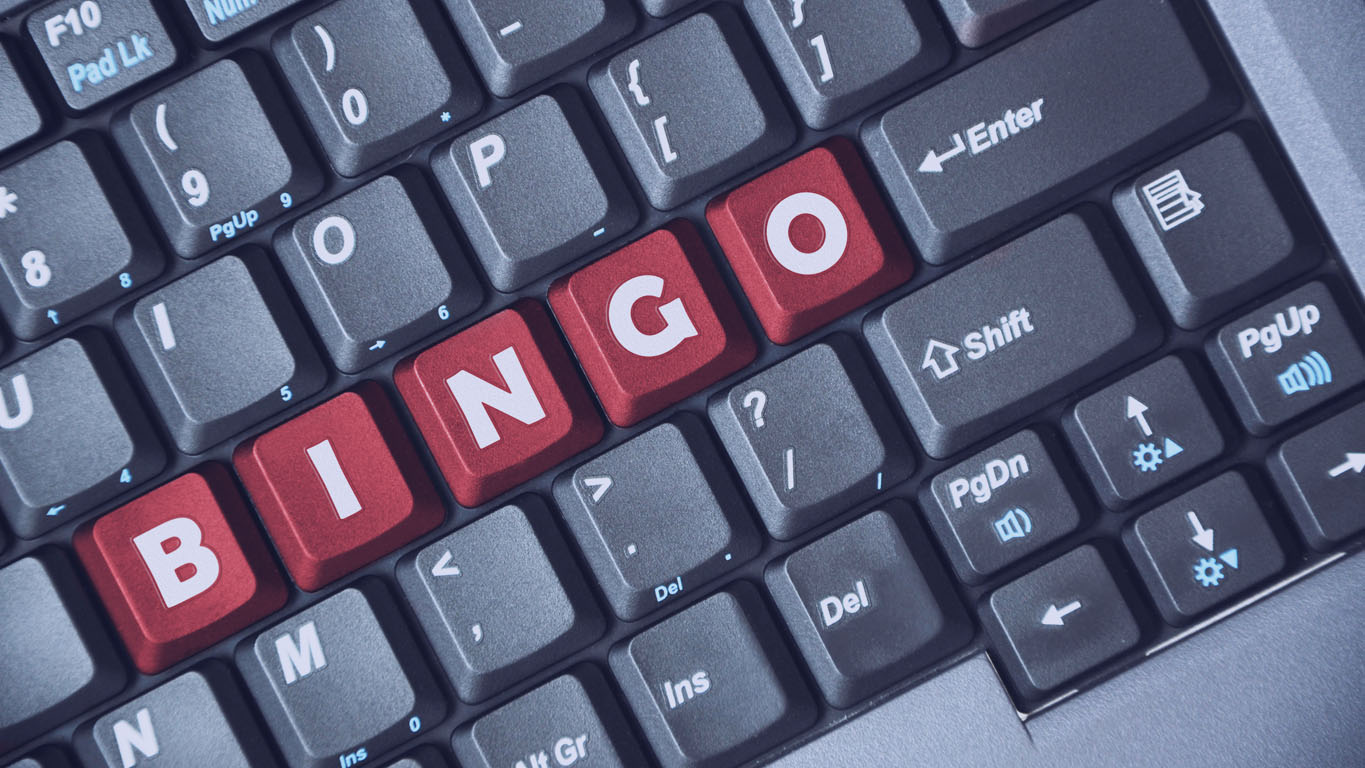 Tecla vermelha de bingo no teclado